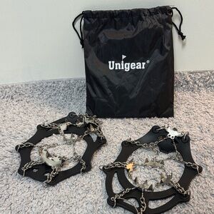 Unigear Black Traction Cleats with Silver Spikes
